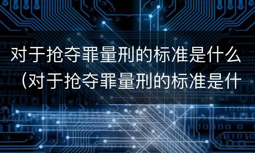 对于抢夺罪量刑的标准是什么（对于抢夺罪量刑的标准是什么意思）