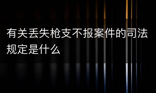 有关丢失枪支不报案件的司法规定是什么
