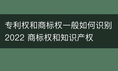 专利权和商标权一般如何识别2022 商标权和知识产权