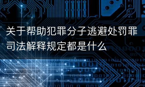 关于帮助犯罪分子逃避处罚罪司法解释规定都是什么