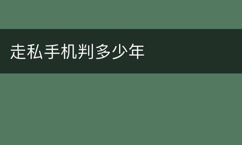 走私手机判多少年