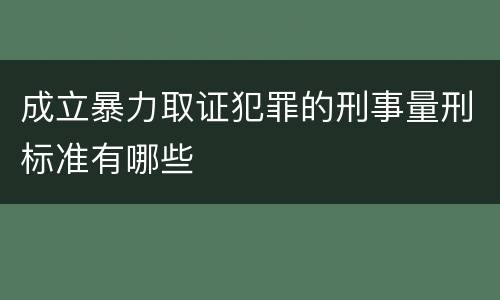 成立暴力取证犯罪的刑事量刑标准有哪些