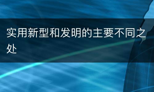 实用新型和发明的主要不同之处