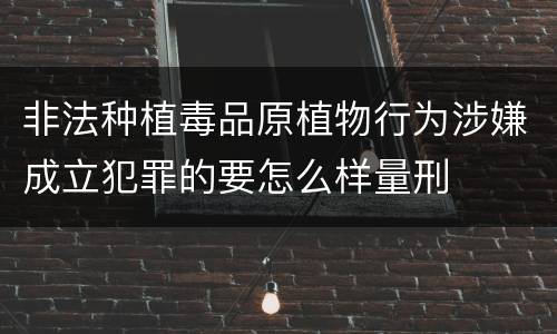 非法种植毒品原植物行为涉嫌成立犯罪的要怎么样量刑