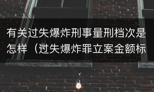 有关过失爆炸刑事量刑档次是怎样（过失爆炸罪立案金额标准）