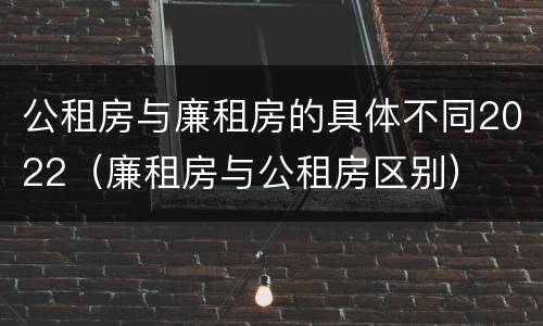 公租房与廉租房的具体不同2022（廉租房与公租房区别）