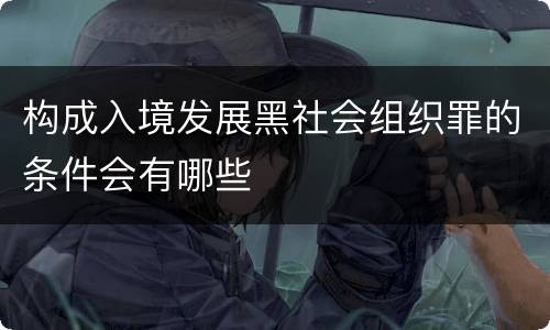 构成入境发展黑社会组织罪的条件会有哪些
