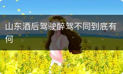 山东酒后驾驶醉驾不同到底有何
