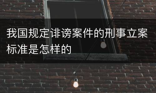 我国规定诽谤案件的刑事立案标准是怎样的