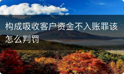 构成吸收客户资金不入账罪该怎么判罚