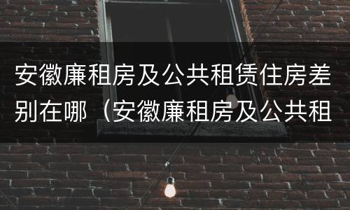 安徽廉租房及公共租赁住房差别在哪（安徽廉租房及公共租赁住房差别在哪儿）