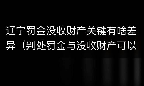 辽宁罚金没收财产关键有啥差异（判处罚金与没收财产可以并罚吗）