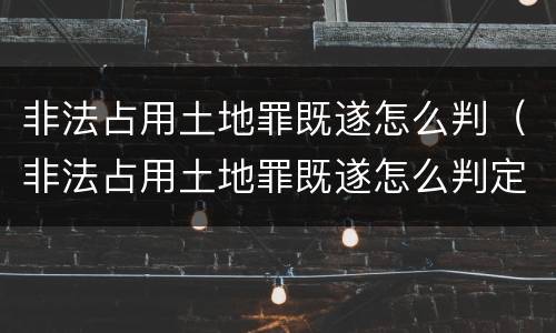 非法占用土地罪既遂怎么判（非法占用土地罪既遂怎么判定）