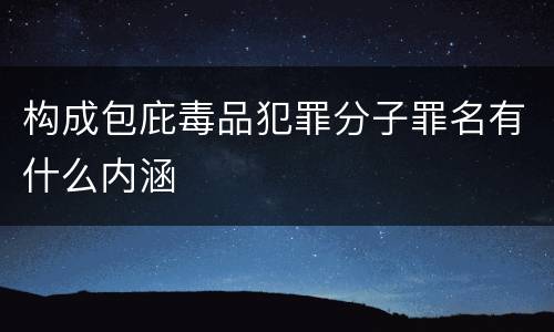 构成包庇毒品犯罪分子罪名有什么内涵