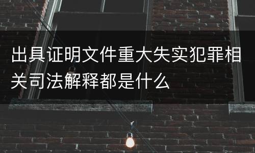 出具证明文件重大失实犯罪相关司法解释都是什么
