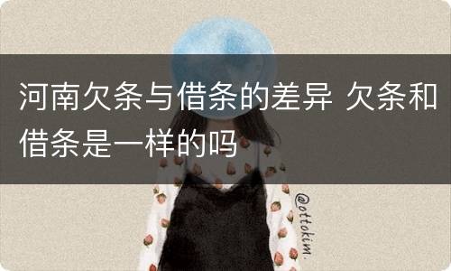 河南欠条与借条的差异 欠条和借条是一样的吗