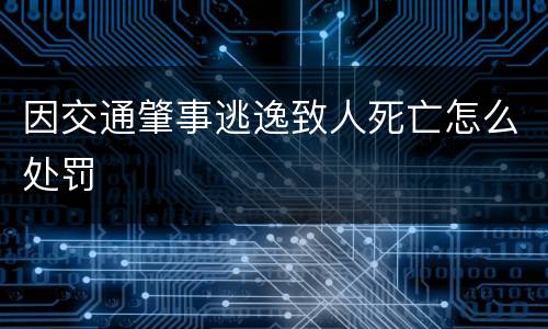因交通肇事逃逸致人死亡怎么处罚