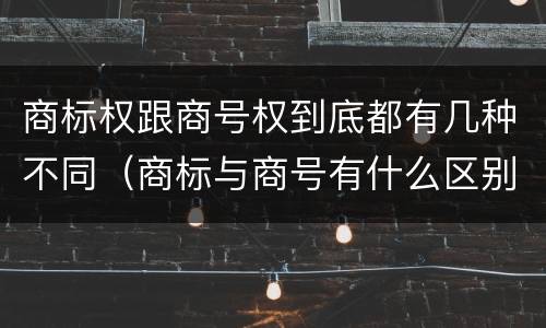 商标权跟商号权到底都有几种不同（商标与商号有什么区别）