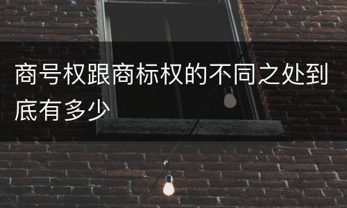 商号权跟商标权的不同之处到底有多少