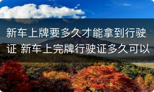 新车上牌要多久才能拿到行驶证 新车上完牌行驶证多久可以到