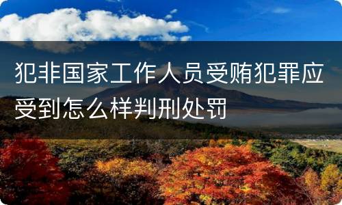 犯非国家工作人员受贿犯罪应受到怎么样判刑处罚
