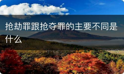 抢劫罪跟抢夺罪的主要不同是什么