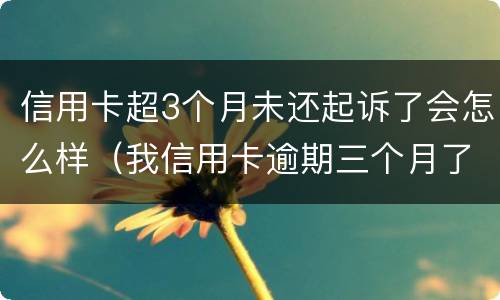信用卡超3个月未还起诉了会怎么样（我信用卡逾期三个月了已经被起诉了怎么办）