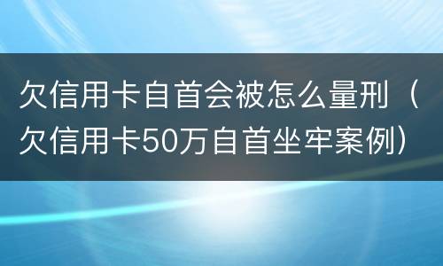 欠信用卡自首会被怎么量刑（欠信用卡50万自首坐牢案例）