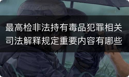 最高检非法持有毒品犯罪相关司法解释规定重要内容有哪些