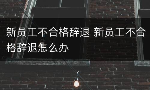 新员工不合格辞退 新员工不合格辞退怎么办