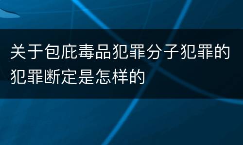 关于包庇毒品犯罪分子犯罪的犯罪断定是怎样的