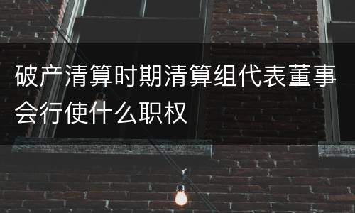 破产清算时期清算组代表董事会行使什么职权