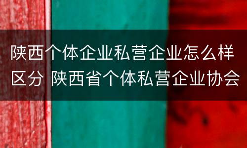 陕西个体企业私营企业怎么样区分 陕西省个体私营企业协会