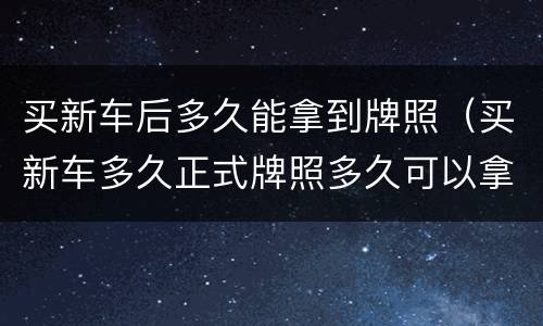 买新车后多久能拿到牌照（买新车多久正式牌照多久可以拿到手?）