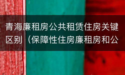 青海廉租房公共租赁住房关键区别（保障性住房廉租房和公租房区别）