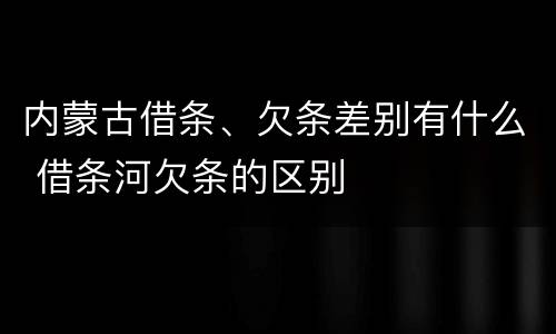 内蒙古借条、欠条差别有什么 借条河欠条的区别