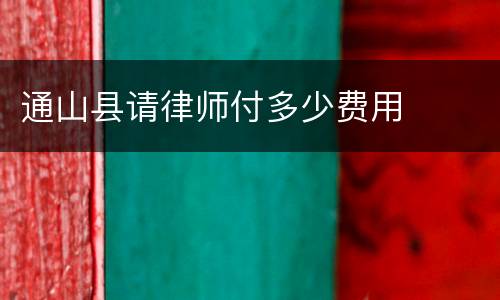 通山县请律师付多少费用