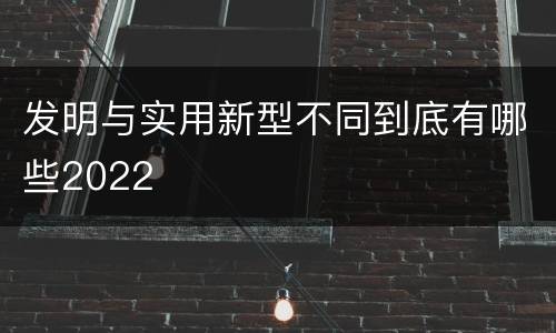 发明与实用新型不同到底有哪些2022