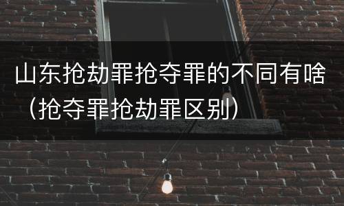 山东抢劫罪抢夺罪的不同有啥（抢夺罪抢劫罪区别）