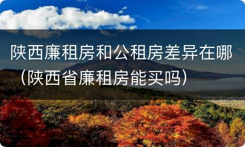 陕西廉租房和公租房差异在哪（陕西省廉租房能买吗）