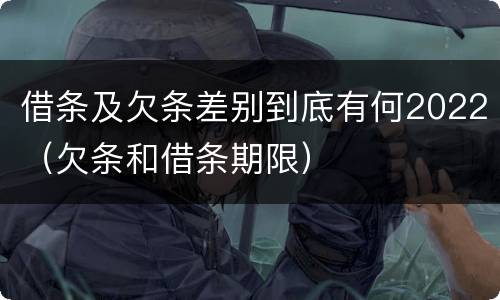 借条及欠条差别到底有何2022（欠条和借条期限）