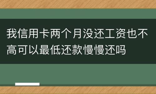 我信用卡两个月没还工资也不高可以最低还款慢慢还吗