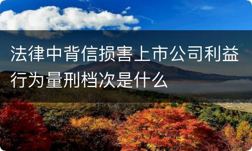 法律中背信损害上市公司利益行为量刑档次是什么