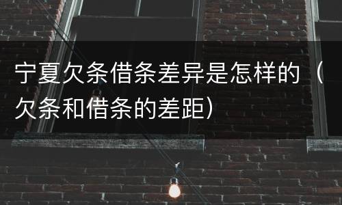 宁夏欠条借条差异是怎样的（欠条和借条的差距）