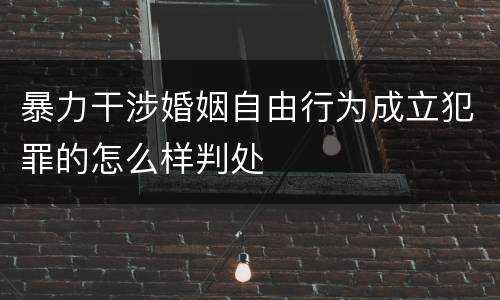 暴力干涉婚姻自由行为成立犯罪的怎么样判处