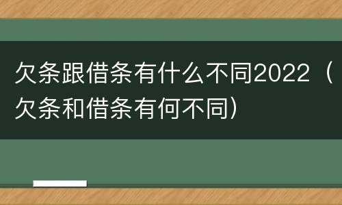 欠条跟借条有什么不同2022（欠条和借条有何不同）
