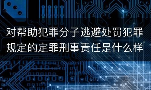 对帮助犯罪分子逃避处罚犯罪规定的定罪刑事责任是什么样的