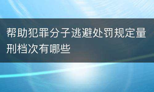 帮助犯罪分子逃避处罚规定量刑档次有哪些