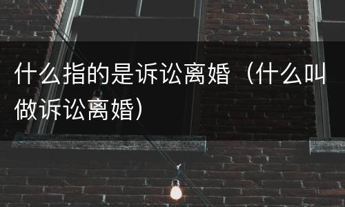 什么指的是诉讼离婚（什么叫做诉讼离婚）