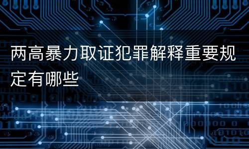 两高暴力取证犯罪解释重要规定有哪些